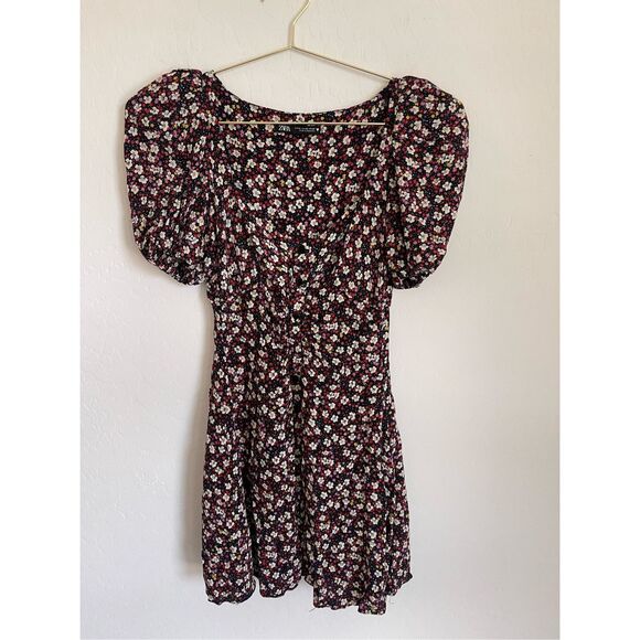 ZARA Floral Mini Dress Size XS - Picture 1 of 5